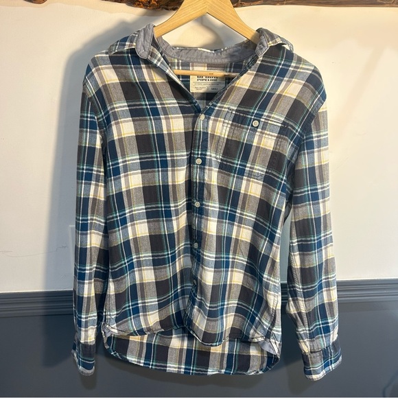 Urban Pipeline Blue Green Cotton Flannel Size S - Picture 9 of 13